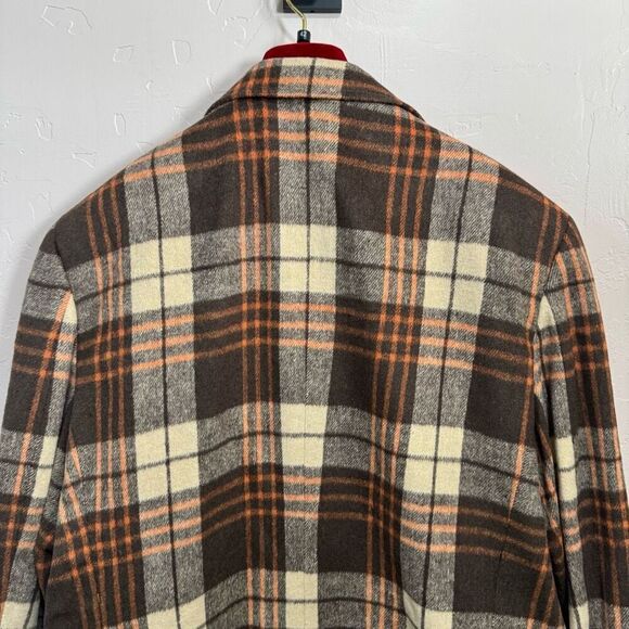 The Signature Collection Car Coat Taupe Plaid - Picture 6 of 12